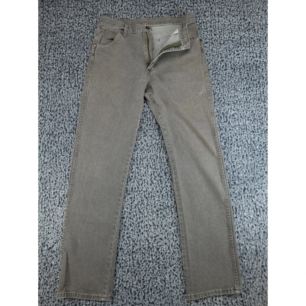 Wrangler 13MWZ Jeans Mens 31x34 Brown Cowboy Cut Straight Made in‎ USA